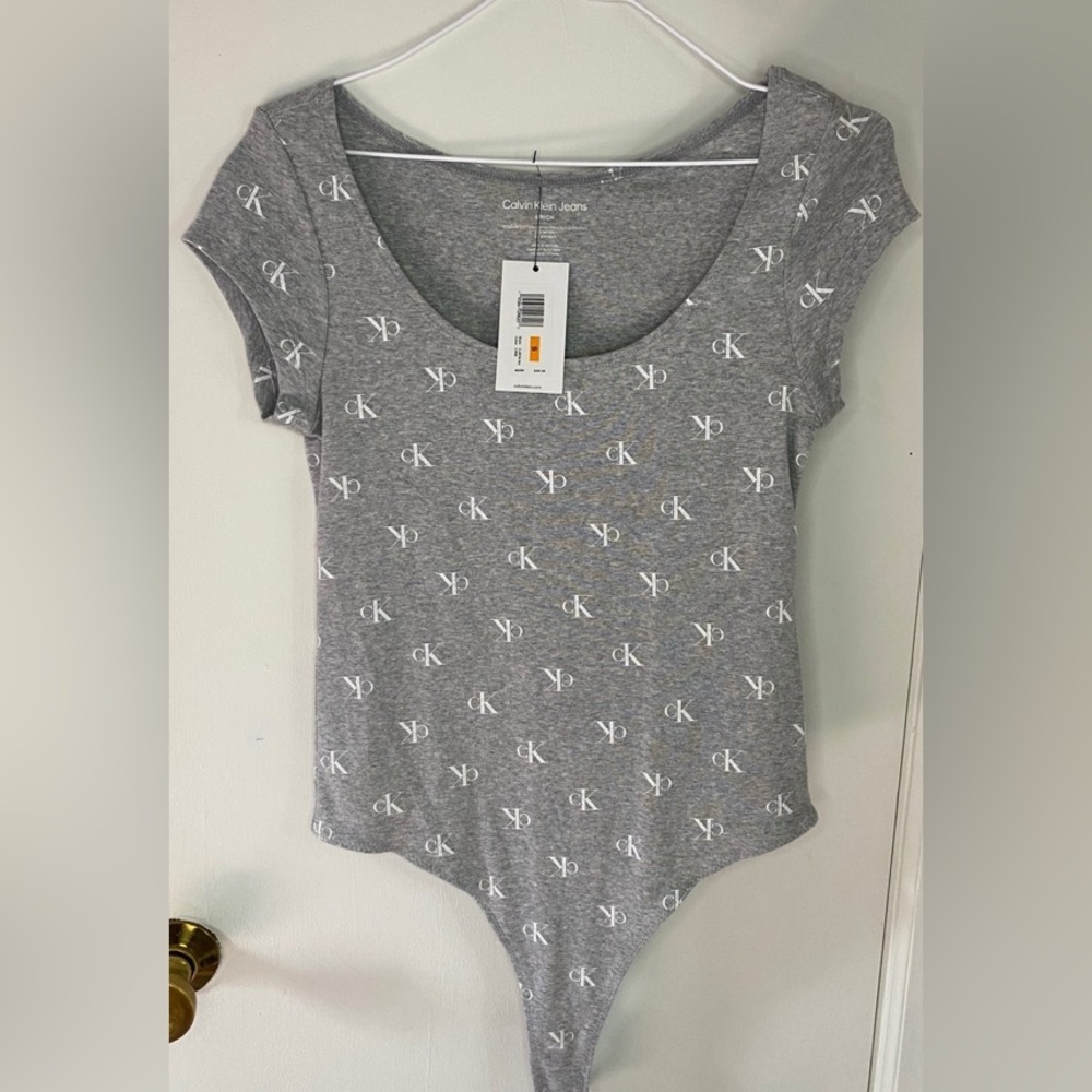 Calvin Klein Jeans Gray Bodysuit